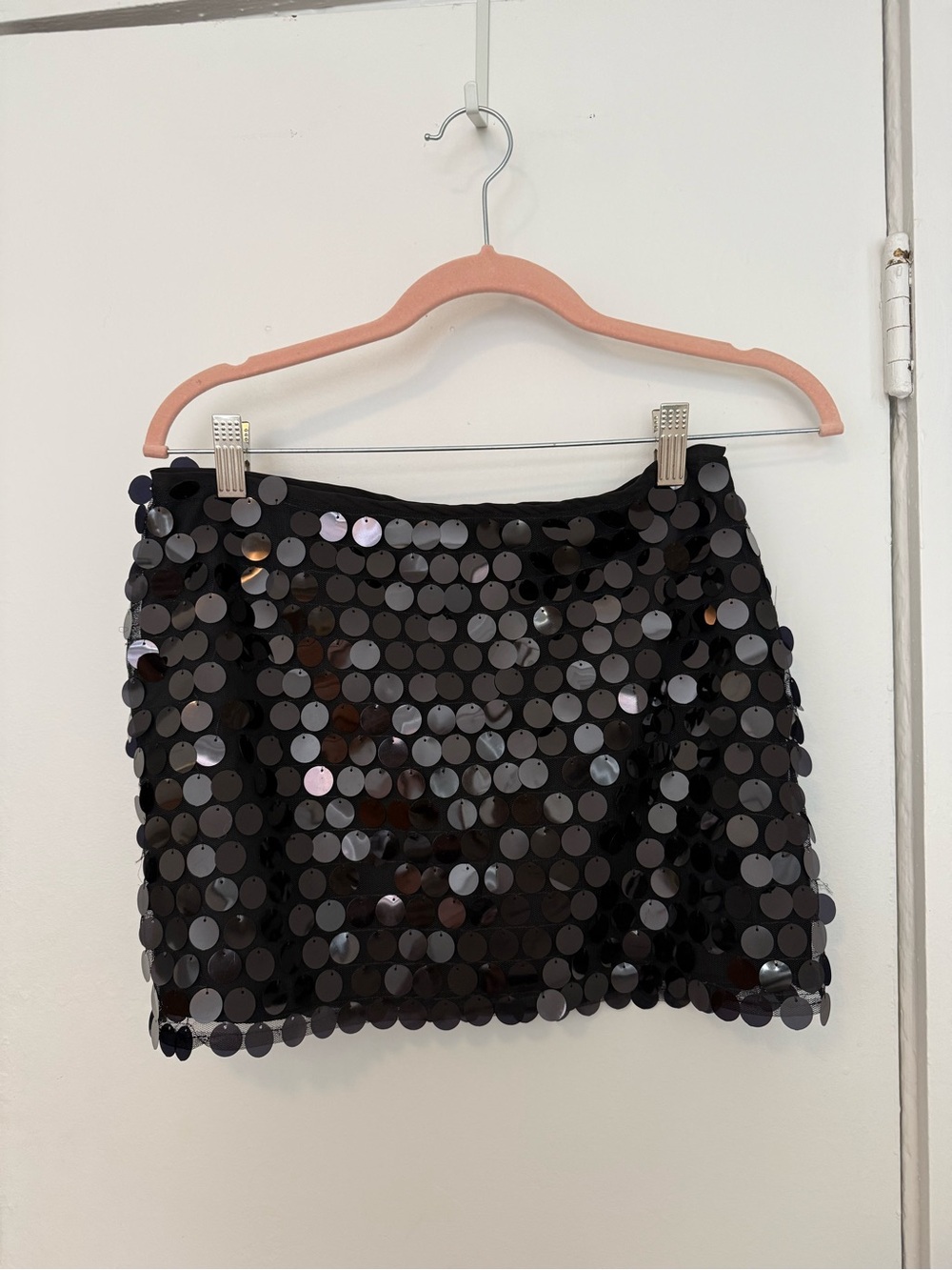 Black Sequin Mini Skirt